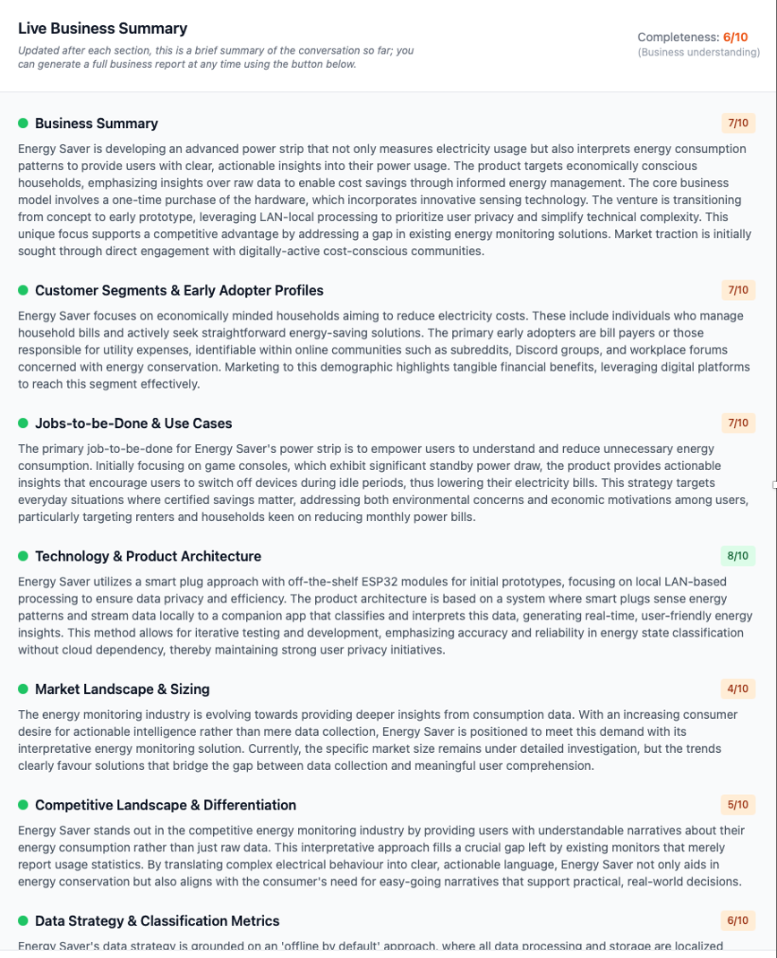 Live business report